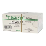 FIO SUTURA NYLON INCOLOR CIRURGIA PLÁSTICA CX C/24UN SHALON (3-0-45CM-AG3/8CIR.TRG2.0)